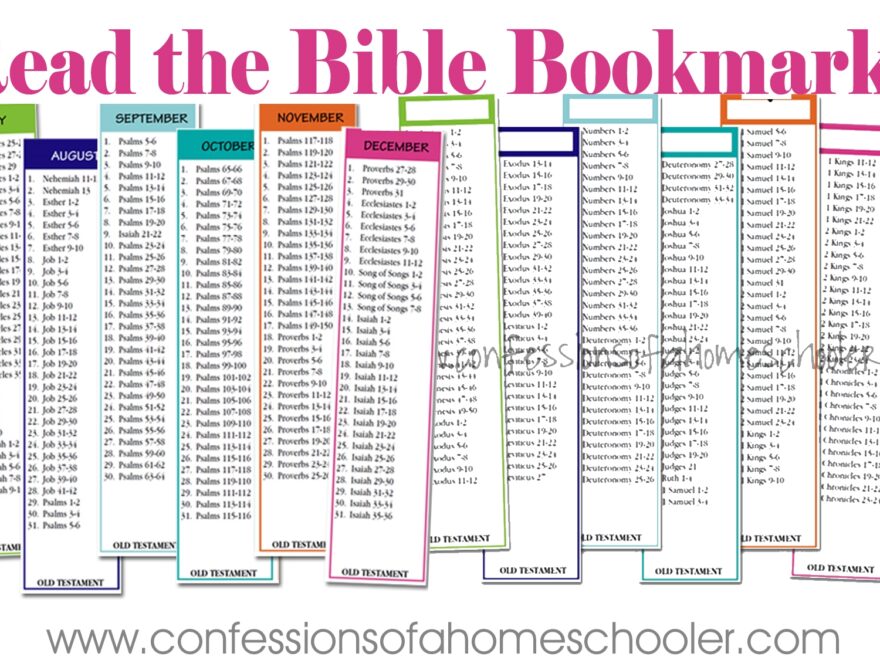 Read The Bible In Two Years Bookmarks Confessions Of A Homeschooler