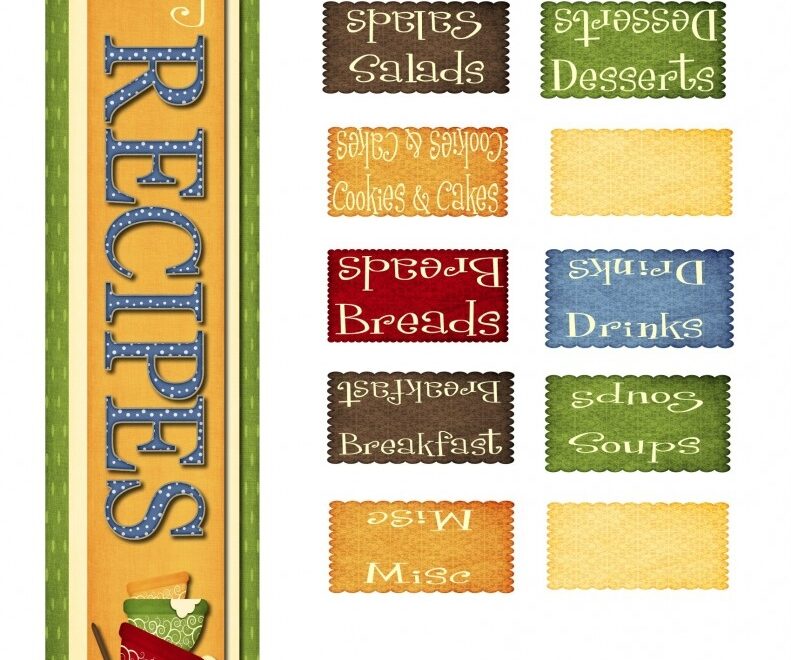 Recipe Book Dividers Pink Polka Dot Creations