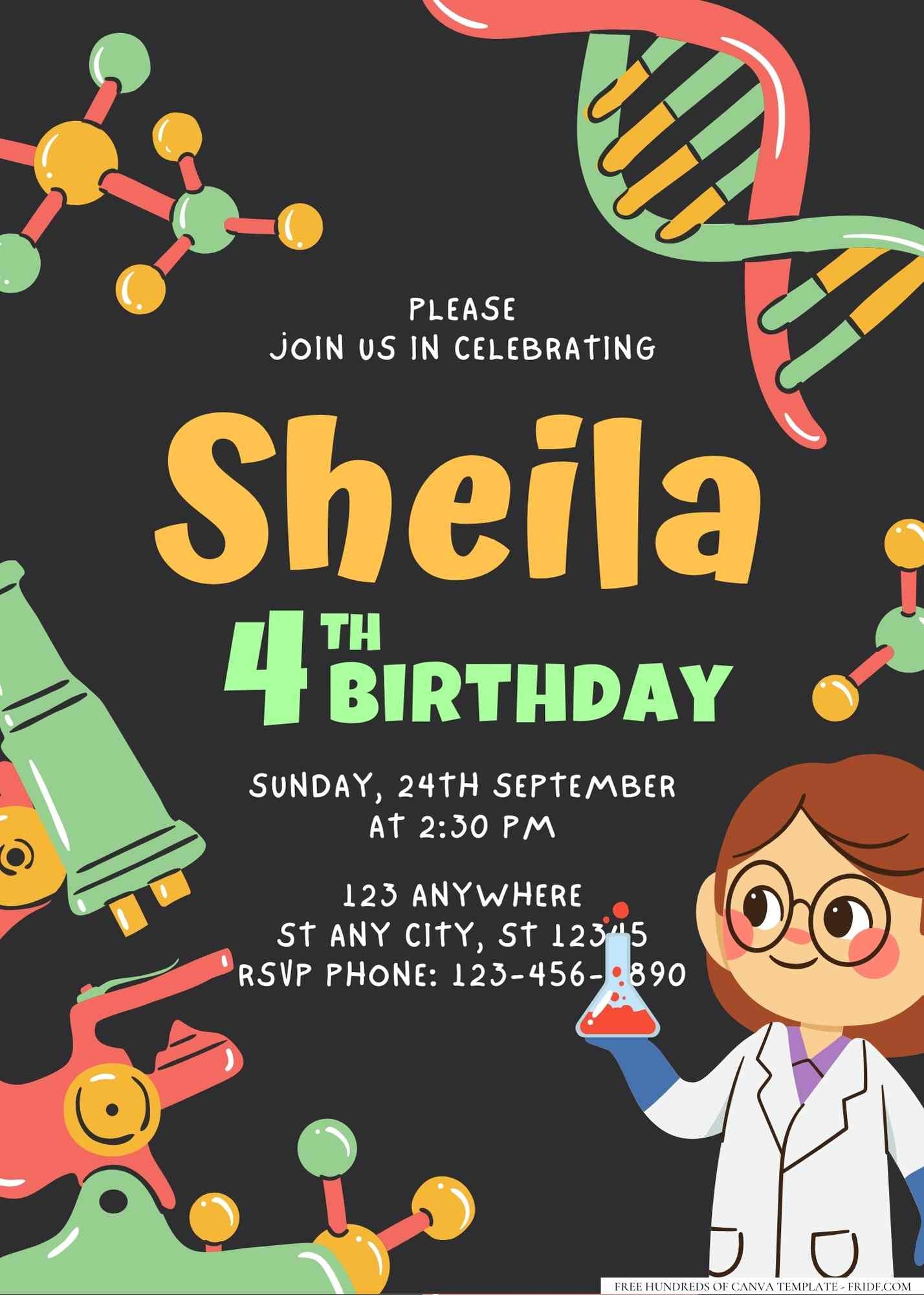 Free Printable Science Party Invitations