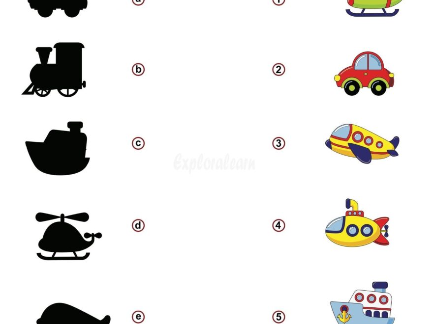 Shadow Matching Worksheets For Preschool And Kindergarten 2 To 6 Years Kids