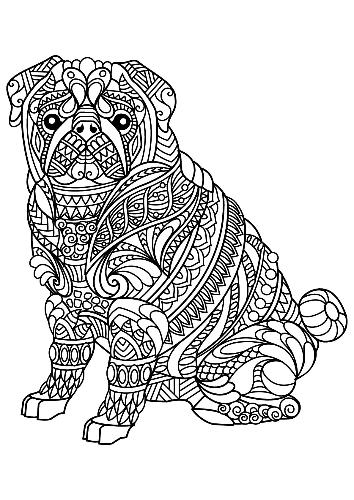 Free Coloring Sheet Printable Bulldog