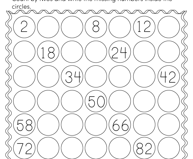 Skip Counting By 2s Worksheet For 1st Grade Free Printable