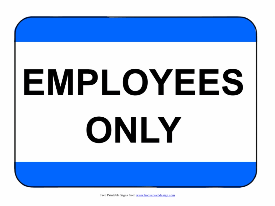 Staff Only Signs Poster Template