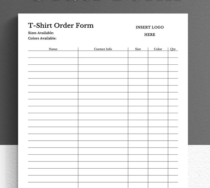 T shirt Order Template Google Docs microsoft Word T shirt Order Form Etsy Order Form Template Word Template Microsoft Word Templates