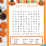 Thanksgiving Word Search Free Printable