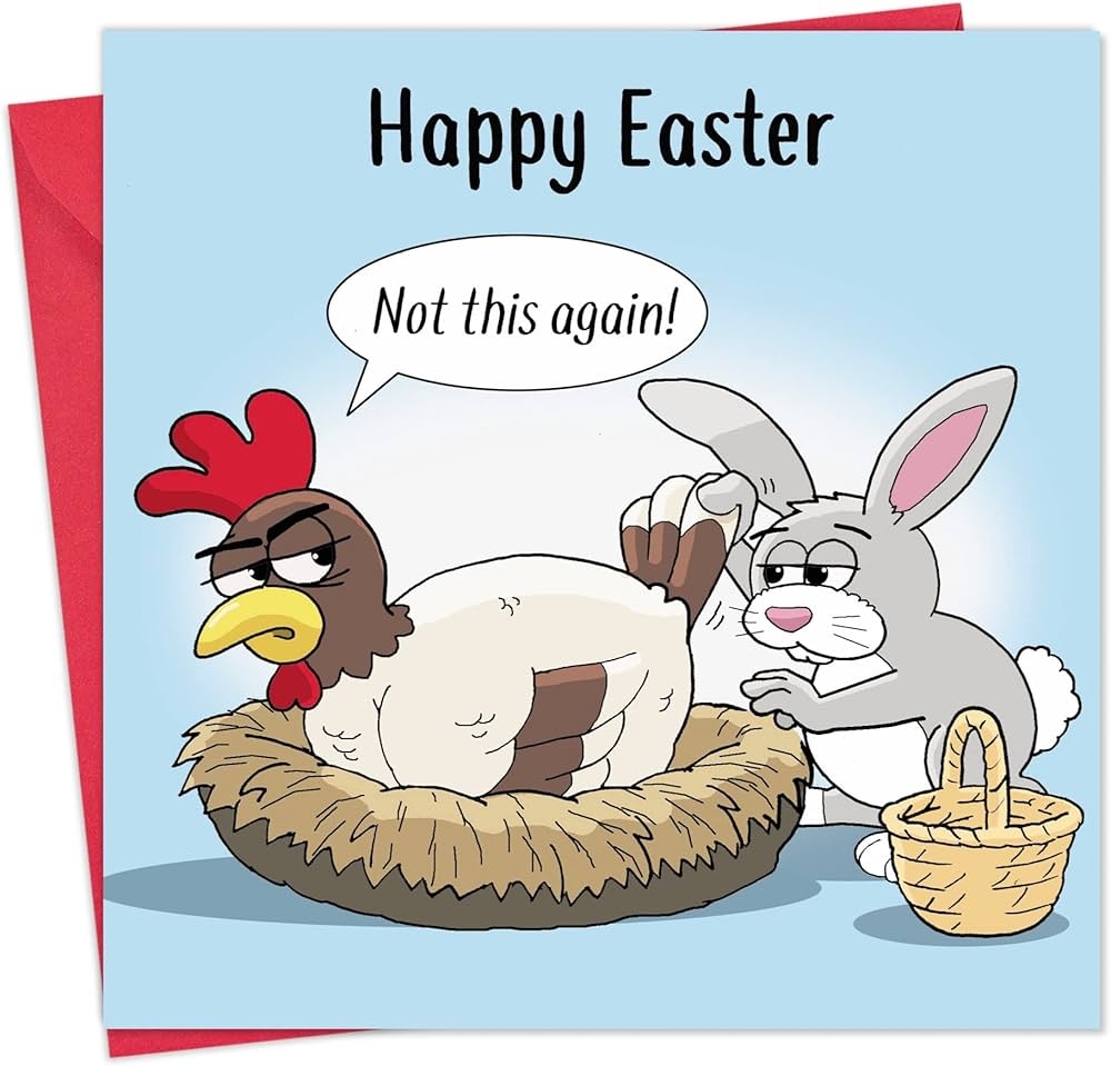 Twizler Funny Easter Card With Smashed Egg Humor Easter Sunday Card For Him Or Her Son Daughter Husband Wife Humorous Gifts Amazon ca Office Products