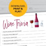 Wine Trivia Game Printable Instant Download Office Party Games Questions Etsy