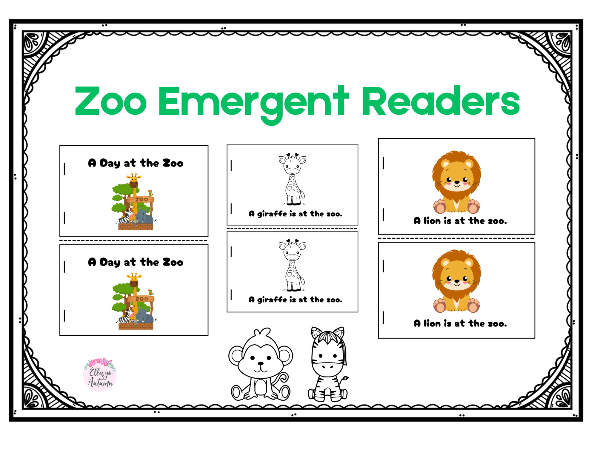 Zoo Emergent Reader Printable Free